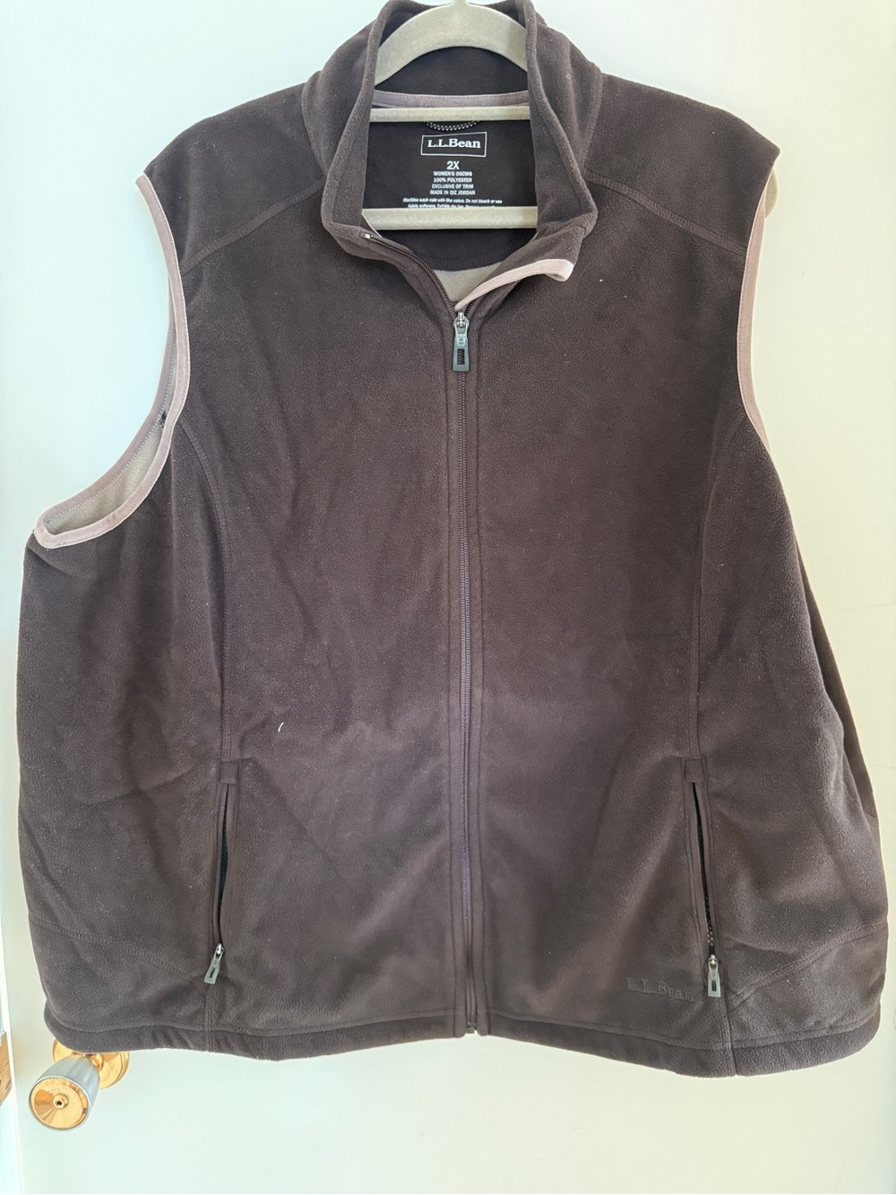 L.L.Bean Women’s 2X Chocolate Brown Full Zip Fleece Vest Plus Size